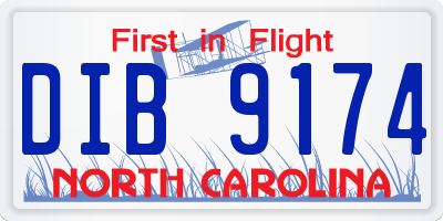 NC license plate DIB9174