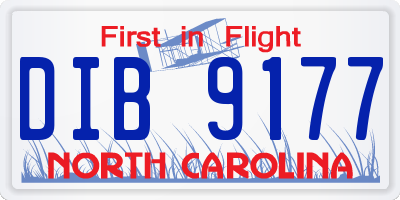 NC license plate DIB9177