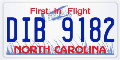 NC license plate DIB9182