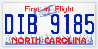 NC license plate DIB9185