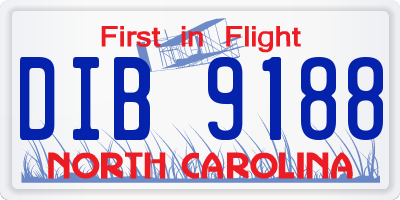NC license plate DIB9188