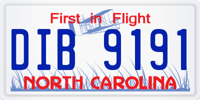 NC license plate DIB9191