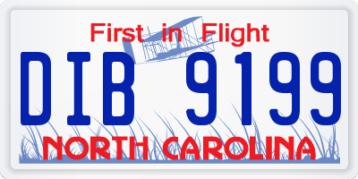 NC license plate DIB9199