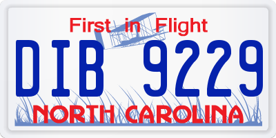 NC license plate DIB9229
