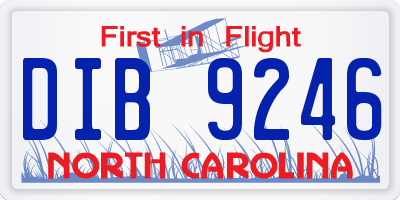 NC license plate DIB9246