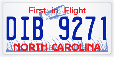 NC license plate DIB9271