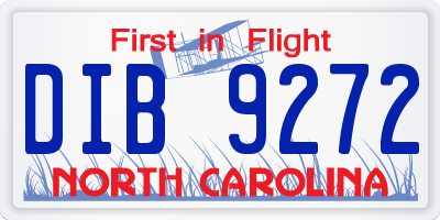 NC license plate DIB9272