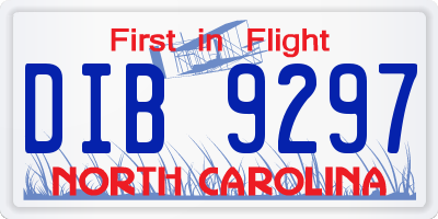 NC license plate DIB9297