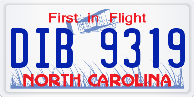 NC license plate DIB9319