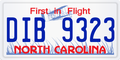 NC license plate DIB9323