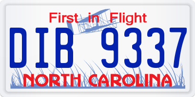 NC license plate DIB9337