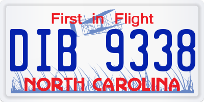 NC license plate DIB9338