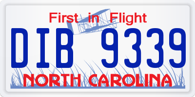 NC license plate DIB9339