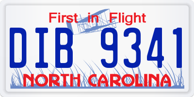 NC license plate DIB9341