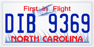 NC license plate DIB9369