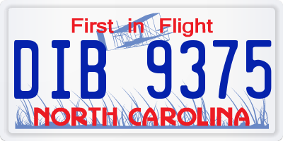 NC license plate DIB9375