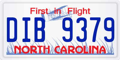 NC license plate DIB9379