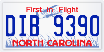 NC license plate DIB9390