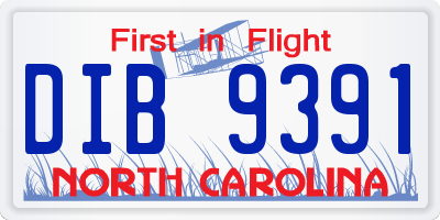 NC license plate DIB9391