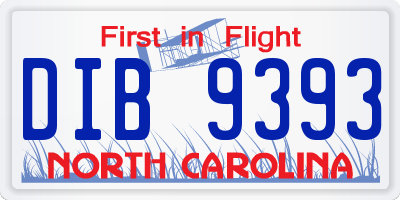 NC license plate DIB9393