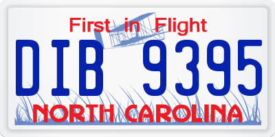 NC license plate DIB9395