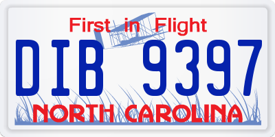 NC license plate DIB9397