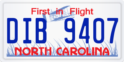 NC license plate DIB9407