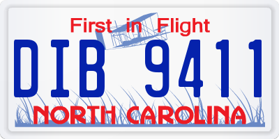 NC license plate DIB9411