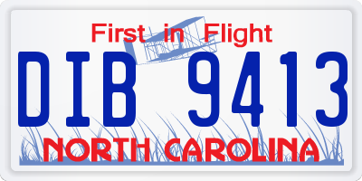 NC license plate DIB9413