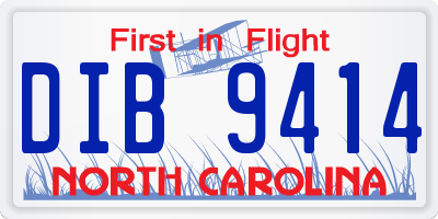 NC license plate DIB9414