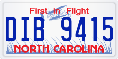 NC license plate DIB9415