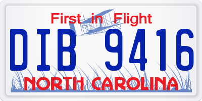 NC license plate DIB9416