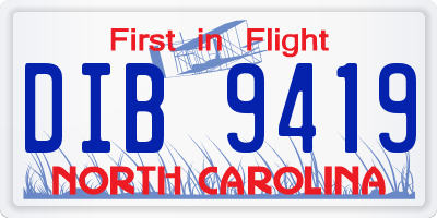 NC license plate DIB9419