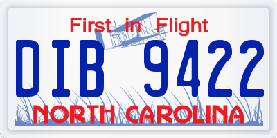 NC license plate DIB9422