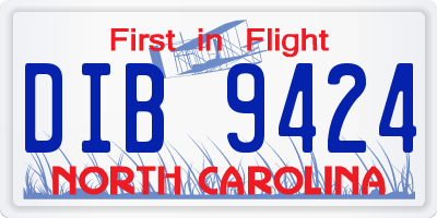 NC license plate DIB9424