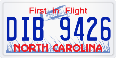 NC license plate DIB9426