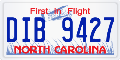 NC license plate DIB9427