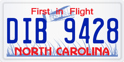 NC license plate DIB9428