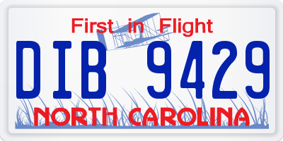NC license plate DIB9429