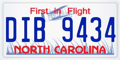 NC license plate DIB9434