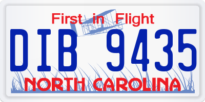 NC license plate DIB9435