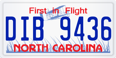 NC license plate DIB9436