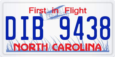 NC license plate DIB9438