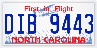 NC license plate DIB9443