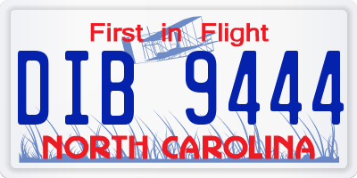 NC license plate DIB9444