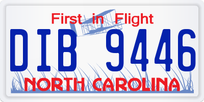 NC license plate DIB9446