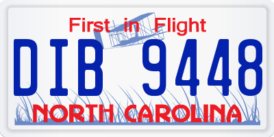 NC license plate DIB9448