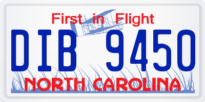NC license plate DIB9450