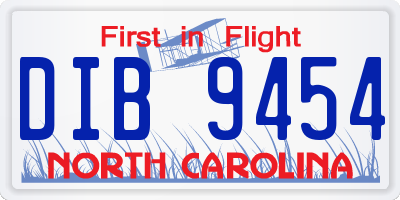 NC license plate DIB9454