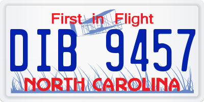 NC license plate DIB9457